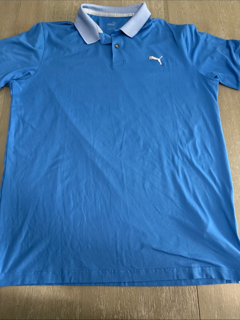 Puma Men’s Sky Blue Polo Shirt with Light Blue Collar